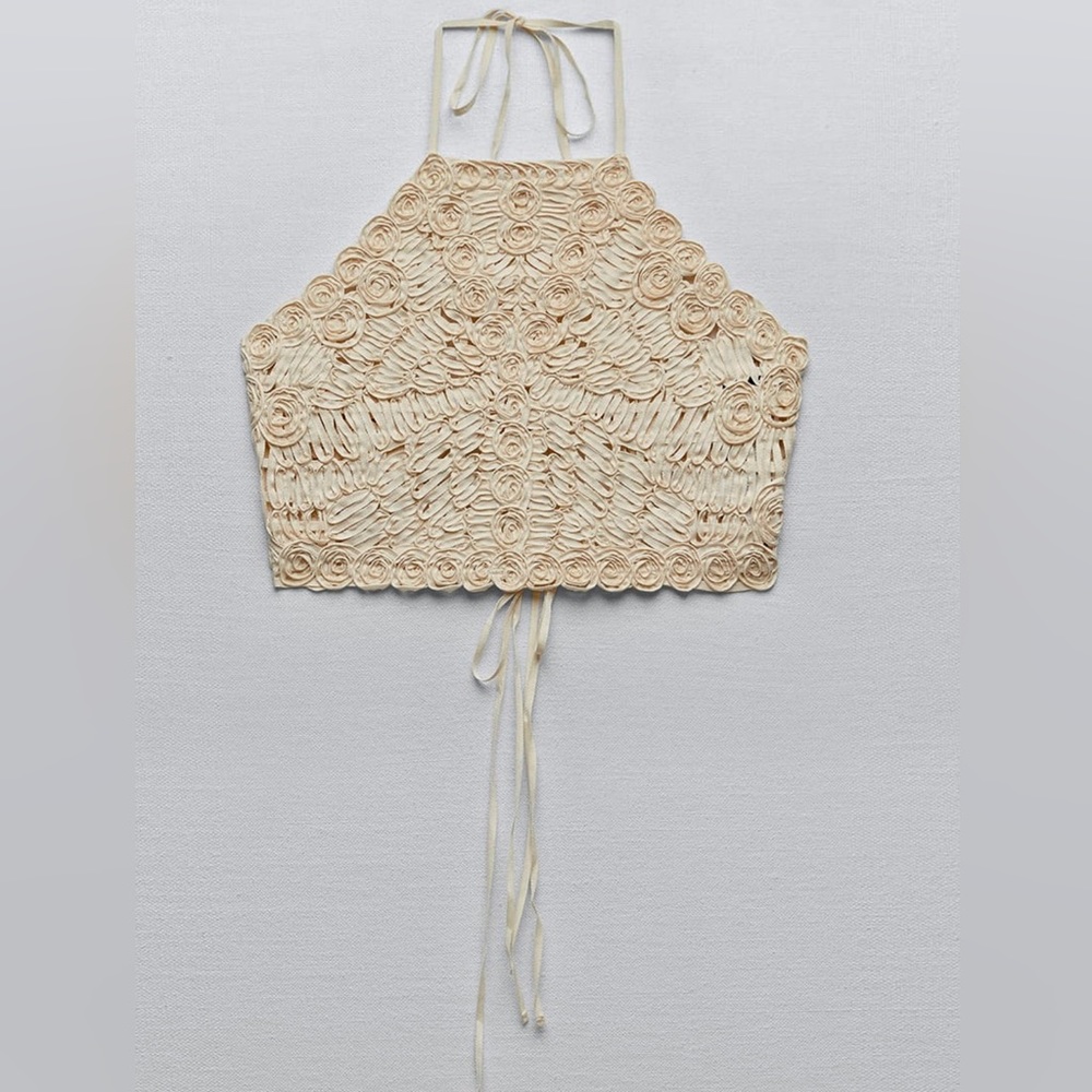 NWT ZARA TIED CROP TOP